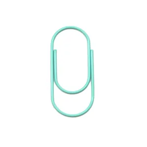 Large color paper clip metal office stationery mint green bookmark paper holder main view