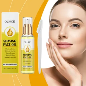 OUHOE Olio da Barba per Viso 100ml Idratante Cura Pre-rasatura con Rasoio Pelle Morbida