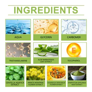 OUHOE aloe moisturizing soothing gel active ingredients breakdown infographic detail image.