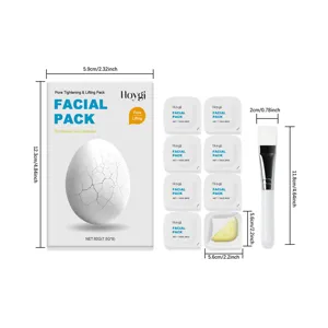 Dimensiones del set de mascarilla facial HOYGI con pincel y sobres exfoliantes de 7,5g