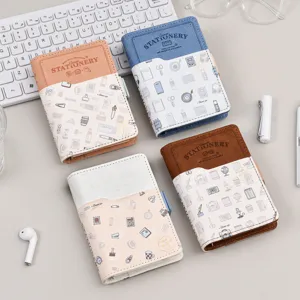 A6 agenda con risvolto in pelle taccuino diario tascabile portatile cancelleria carina
