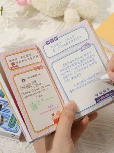 Detailed view of colorful pixel-style pocket journal with cute illustrations and text