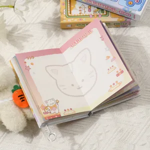 Kawaii cat theme full-color notebook with pastel pages and star illustrations