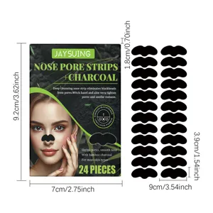 JAYSUING Charcoal Nose Pore Strips Blackhead Removal Deep Cleansing 24Pcs Set.