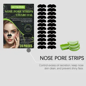 JAYSUING 24pcs charcoal nose pore strips deep clean blackheads shrink pores skincare beauty