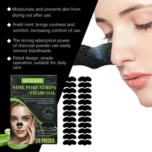 JAYSUING Bamboo Charcoal Blackhead Removal Nose Strips Deep Cleaning Pack of 24 Pieces