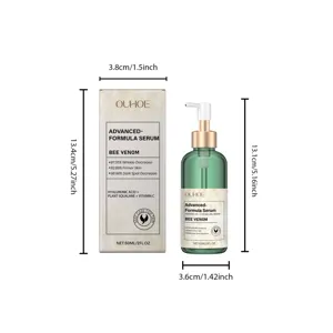 Detailed dimensions of OUHOE Bee Venom Advanced Formula Serum 60ml with box packaging