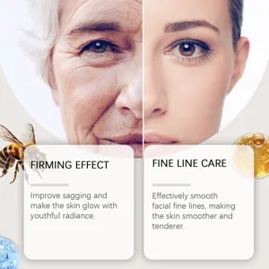 Before and after comparison of anti-aging facial serum for firming and fine line care.