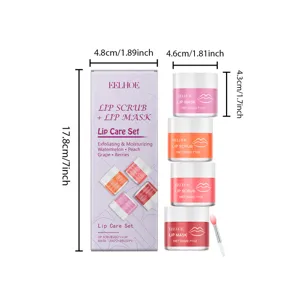EELHOE Lipscrub en Lipmasker Set Hydraterende Lipverzorging met kwastje voor uw lippen