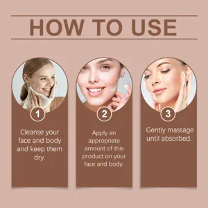 Step-by-step usage instruction detail for nourishing face and body moisturizing cream.