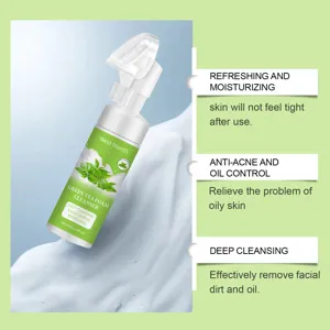 West Month nettoyant visage mousse au thé vert avec brosse 100ml nettoyage en profondeur