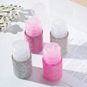 Lussuoso Flacone a Pressione in Strass Vuoto Per Struccante Liquido Cosmetico Dispenser Ricaricabile Sub-Bottling Flacone Portatile da Viaggio