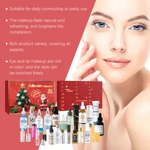 Coffret cadeau de soins de la peau calendrier de l'avent de Noël avec 24 boîtes, surprise beauté.