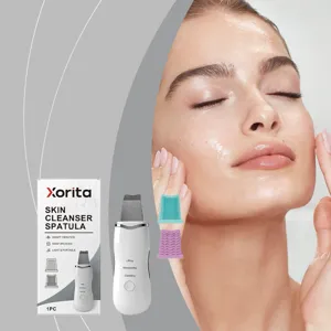 Xorita electric skin cleanser spatula with smart vibration for deep facial pore cleaning care.