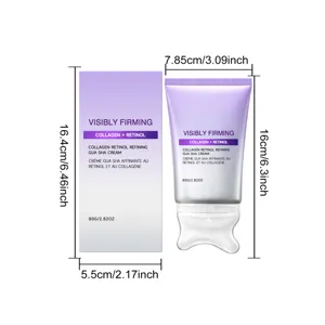 Crema viso rassodante al retinolo e collagene gua sha con dettagli su tubo e dimensioni.