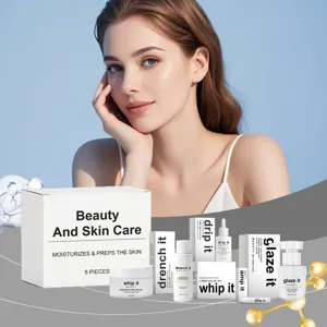 Facial Skincare Set Moisturizing Hydrating Nourishing Daily Care Facial Cream Serum Lotion Skin Care Box