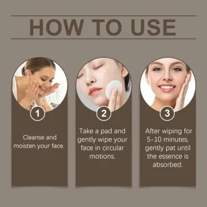 Step-by-step facial skincare usage instruction guide for deep cleansing and essence absorption.