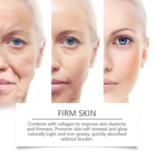 Vue détaillée de la crème pour le visage montrant un effet raffermissant au collagène.
