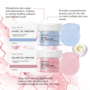 West Month Disques Toniques Gel 60 Pcs Glacier Collagène Hydratant Soin De La Peau