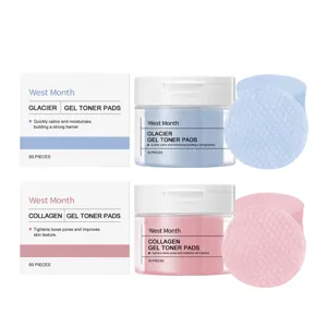 West Month Glacier Collagène Gel Toner Pads 60 Pièces Disques De Soin Apaisants