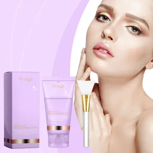 Masque Facial Peel Off Hydratant et Raffermissant Hoygi Overnight Collagen avec Pinceau en Silicone Soin de la Peau
