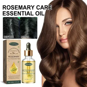 Détail de l'huile essentielle de romarin WoodSleep, 60ml extrait de plantes pour cheveux.