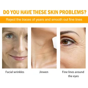 Close-up showing facial wrinkles and fine lines for Vitamin C serum skin treatment