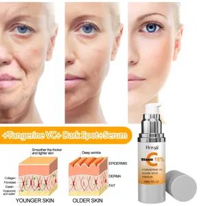 Detailed comparison showing Vitamin C serum effect on wrinkles and skin anatomy structure.