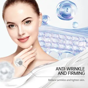 Primer plano detallado del rostro con efecto cosmético antiarrugas y reafirmante.