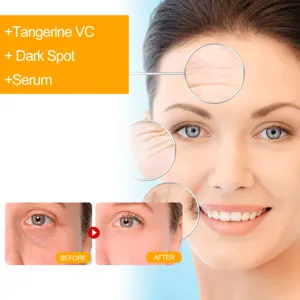 Detail of Vitamin C serum effect showing before and after skin improvement