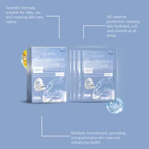 Bio-collagen face mask by OUHOE for hydrating, pore-minimizing, and firming skin care.
