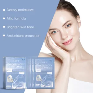 Bio-Collagen Face Mask set by OUHOE featuring box and sachets for deep hydration and skin firming