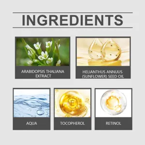 Detailed ingredients overview for repair essence showing retinol and sunflower seed oil