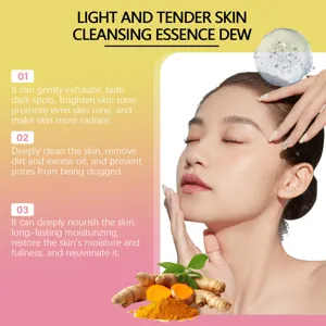 Turmeric cleansing essence dew for gentle exfoliation, deep cleaning and skin brightening care.