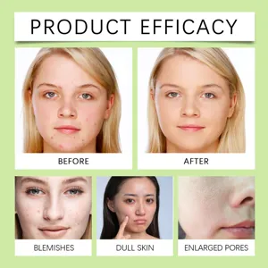 Comparaison détaillée des soins de la peau montrant l'efficacité du nettoyage facial, pores.