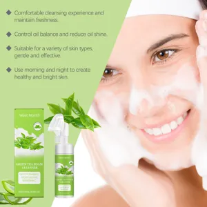 West Month nettoyant facial mousse the vert hydratant rafraichissant nettoyage 100ml