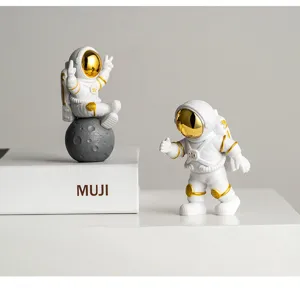 Creatieve astronauten beeldjes set voor kinderkamer decoratie noordelijke stijl hars