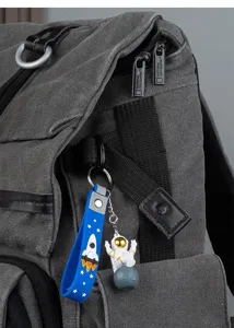 Cute astronaut keychain spaceman bag charm rocket pendant student birthday gift item