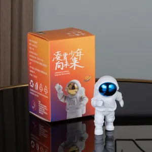Astronaut figurine PVC cartoon spaceman sculpture desk decor birthday gift for kids and boys