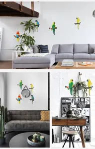 Decorazioni murali pappagallo 3D per soggiorno creativo e sfondo TV decoro