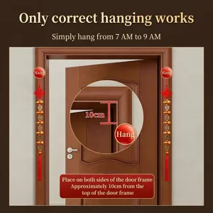 Traditional Chinese Feng Shui Peach Wood Gourd Five Emperor Coins Hanging Ornament Home Living Room Lucky Tassel Charm Decor