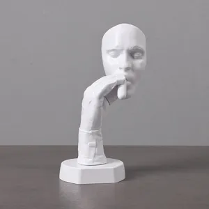 Moderne abstrakte Raucher Gesicht Kunst Skulptur Harz Figur für Wohnzimmer Tisch Dekoration