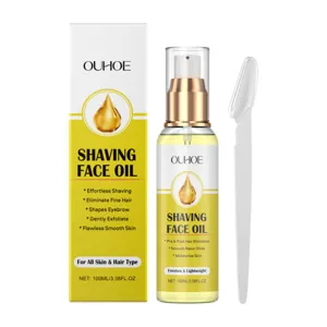 OUHOE olio da barba nutriente multifunzionale olio cura pre-rasatura con un rasoio viso.