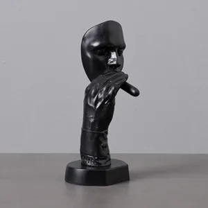 Abstractes Raucher Gesicht Skulptur Kunst Ornament Heimdekoration Detailansicht Kunstharz.