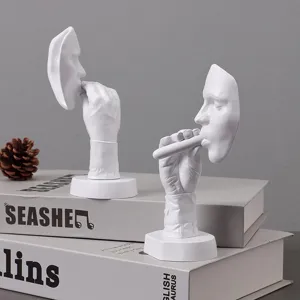 Moderne abstrakte weisse Harz Mensch Figur Kunst Skulptur fuer Zuhause Tisch Dekoration