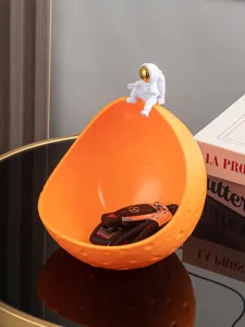 Maan astronaut opbergkom hal sleutelhouder hars decoratief ornament voor woonkamer decor