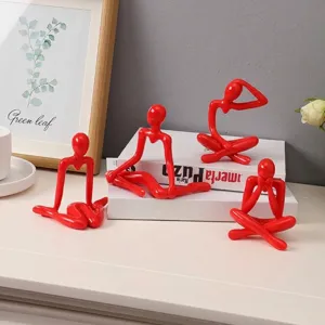 Moderni Ornamenti Astratti Pensatore Statua Umana Minimalista in Plastica ABS per Decorazioni Artistiche Scrivania Ufficio Soggiorno Studio