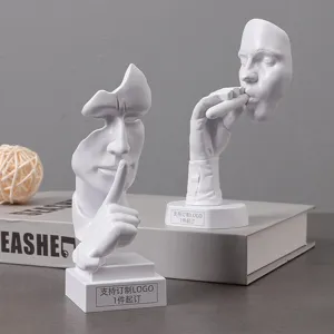 Abstraktes Kunst Raucher Maske Figur Ornament Moderne ABS Handwerk Statue Für Flur Weinschrank Heimtisch Dekor