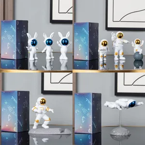 Niedliche Astronauten Figur Tischdekoration Weltraum Kaninchen Spielzeug Set Geschenk