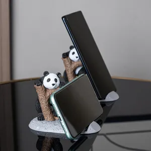 Schattige creatieve panda telefoon en tablet standaard mascotte voor bureau decoratie cadeau